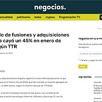 El mercado de fusiones y adquisiciones en Espaa cay un 45% en enero de 2023, segn TTR